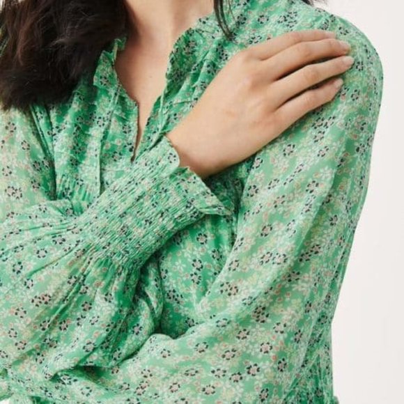 NWT, Green Dress "Part Two" Designer,  Greenbrair Mini Flower Dress - Picture 4 of 6